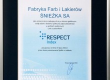 Сертификат RESPECT INDEKS для «СНЕЖКИ»